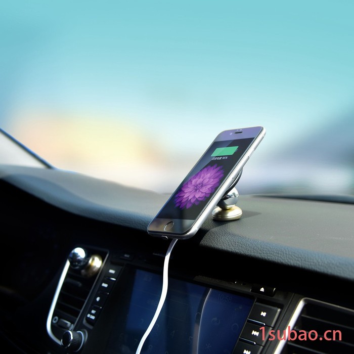 headfree车载手机无线充电器三星苹果无线充 360度旋转QI无线无线充电器