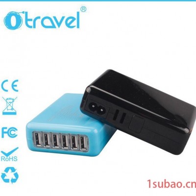 美规AC线6口usb 5V 7.4A大功率家用墙充 6USB口旅行充电器