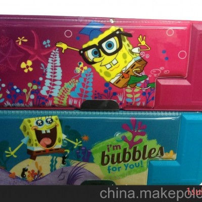 海绵宝宝SpongeBob文具盒 指南针塑料文具盒 学生卡通笔盒 2231