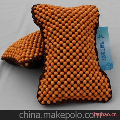 厂家供应 汽车头枕 木质腰靠抱枕 手工高档汽车靠枕 木珠汽车颈枕