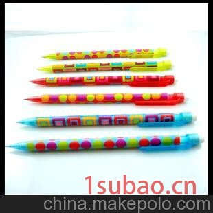 方格 圆圈 印刷 活动铅笔 自动塑料铅笔 长笔身书写笔 旺达655