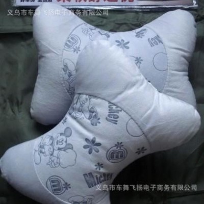 超绒卡通头枕颈枕/米奇骨头型.车用头枕/车枕对装花色随机发送