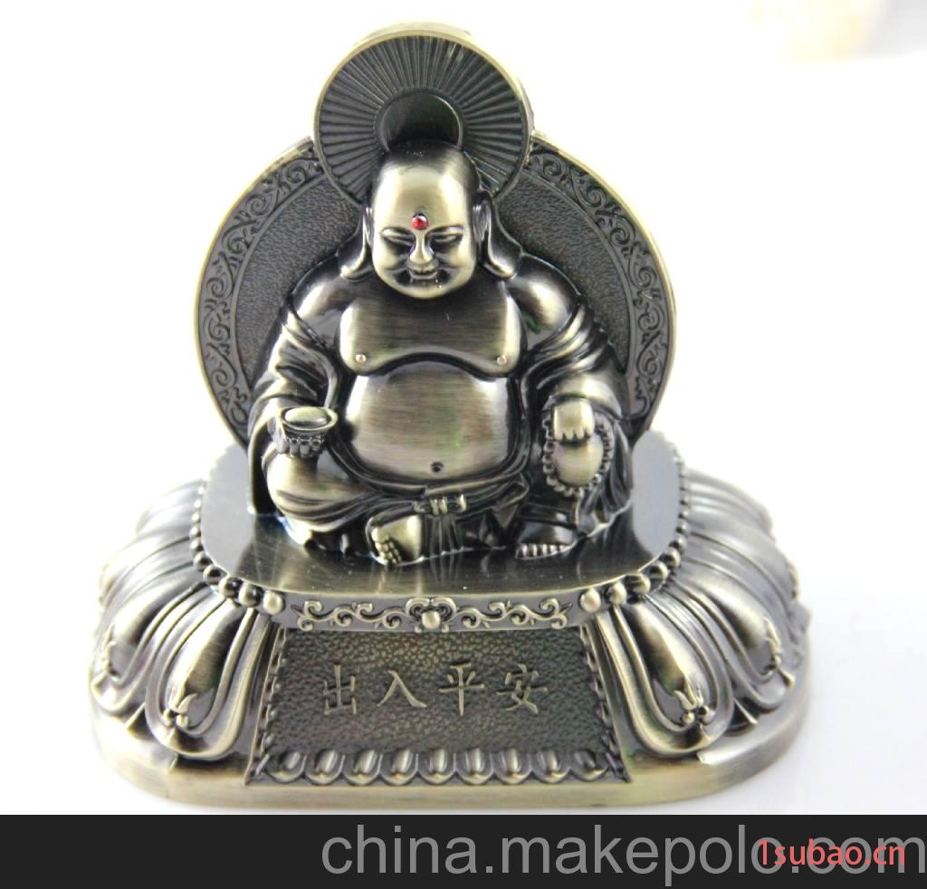 汽车香水座 车载饰品 合金连体佛系列香水座 开光圣佛 双面笑佛