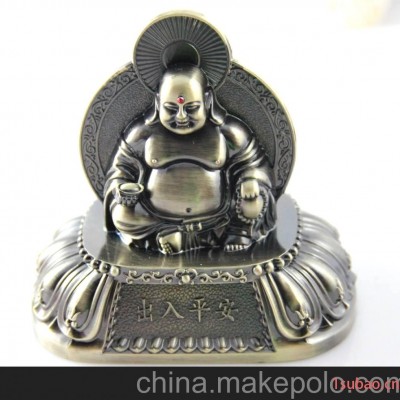 汽车香水座 车载饰品 合金连体佛系列香水座 开光圣佛 双面笑佛