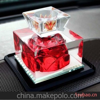 批发新款内含玫瑰花水座 水晶香水座 汽车香水座