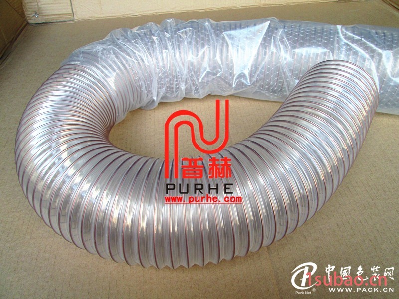 purheflex耐磨PU钢丝螺旋管,大口径pu透明钢丝管
