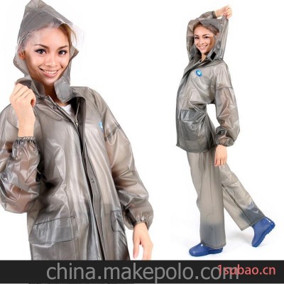 姜太公 雨衣套装 半透明雨衣 支持一件代发雨披套装 雨具产品