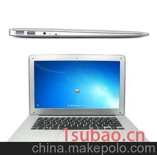 批发14.1寸超薄苹果双核D2500笔记本电脑 上网本 银色 新款特价