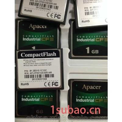 Apacer宇瞻CF卡1GB,SLC常温3代AP-CF1GBE3ER-NRK