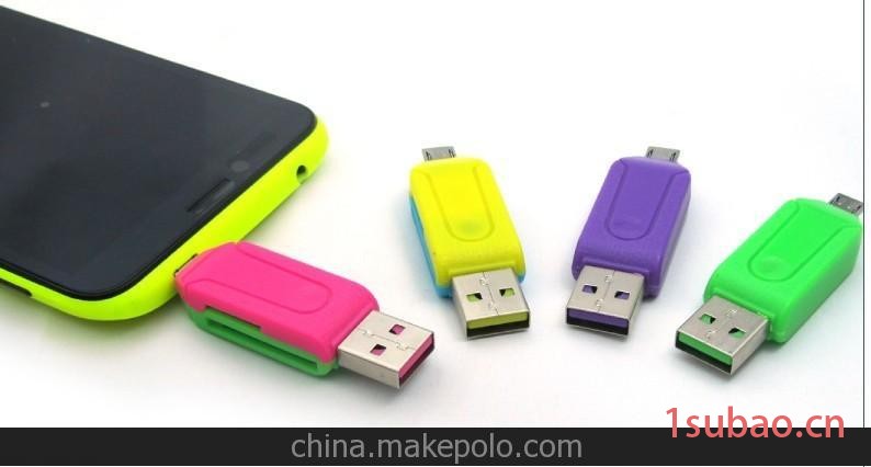 OTG手机读卡器 双槽手机/电脑两用读卡器 可读传SD/TF 高速2.0批图2