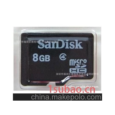 SanDisk闪迪 8G MicroSDHC TF存储卡Class4正品批发