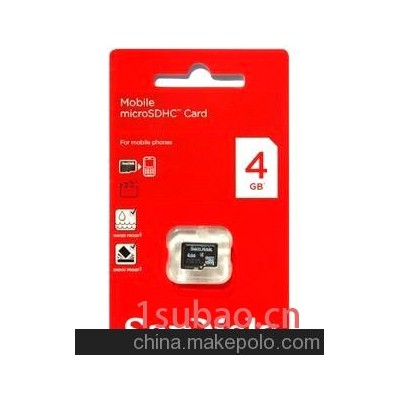 大量批发 SanDisk TF 4G Micro SD 4G 内存卡