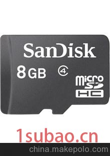 批发原装 闪迪（SanDisk）Micro-SDTF存储卡8GB-Class4 闪存卡