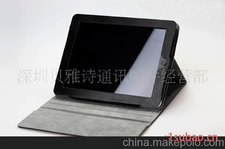 厂家直销 苹果平板电脑保护皮套 iPad电子书皮套 黑色 批发