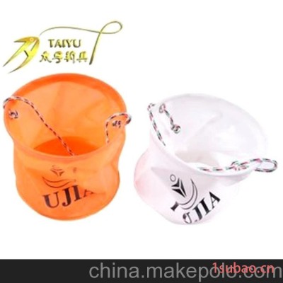 批发EVA圆形折叠钓鱼水桶 渔具垂钓桶长18cm 宽18cm 高16.5cm