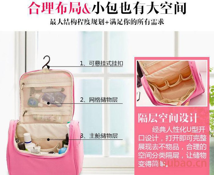 旅行大容量收纳袋韩国便携出差手提男女防水化妆包洗漱包图3