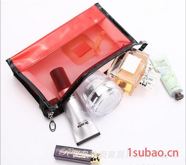 直销韩版新款化妆包透明洗漱收纳袋大容量网纱洗漱包定做图3