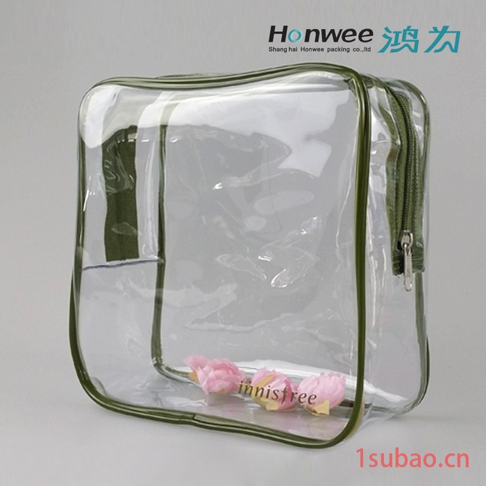 透明pvc袋子拉链袋 立体化妆品塑料包装袋防水旅行洗漱包直销图2