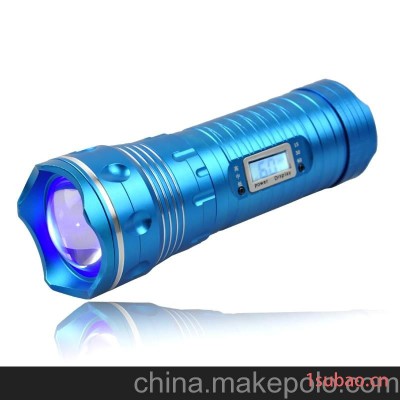 2013新款熊火S16蓝白双光源充电锂电池垂钓渔具用品6档变焦钓鱼灯