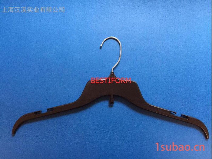 工厂直销38cm黑色塑料485衣架图3