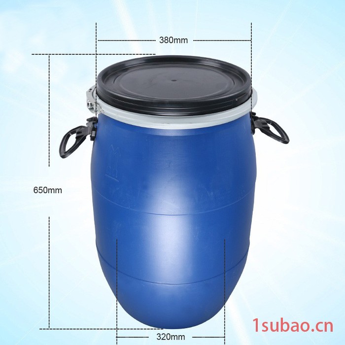 供应60升化工桶带 提手塑料桶铁箍桶60L法兰桶大口塑料桶吉安容器直销图3