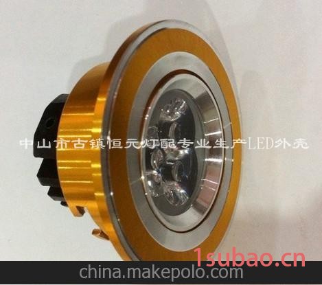 恒元灯配专业生产LED扫纹金色、配刀片散热器，小3w，4.5元图3