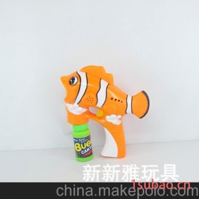 玩具批发 电动灯光音乐泡泡枪 小丑魚 全自动