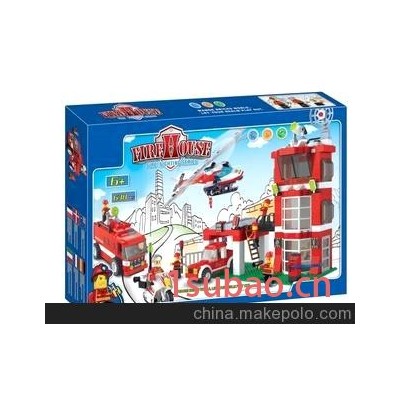 儿童益智积木玩具消防系列（638PCS)