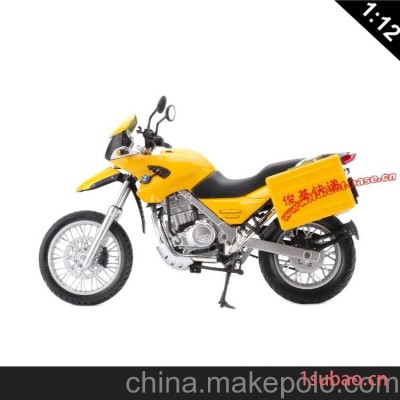 供应俊基1/12 BMW F650GS( 黄色)摩托合金模型玩具