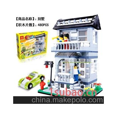 万格厂家直销 正品积木益智31053玩具积木别墅 现货批发