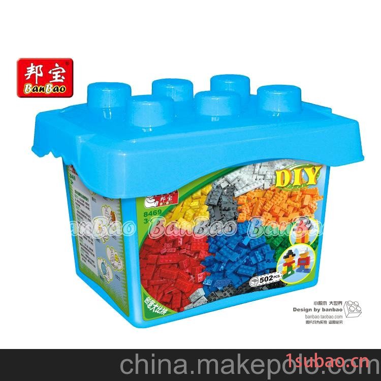 邦宝正品 儿童益DIY智拼装积木创意塑料玩具 小颗粒创意桶502颗图2