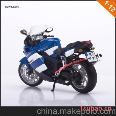 供应奥图美1:12BMW(宝马)K1200S摩托车(蓝色)合金车模型玩具