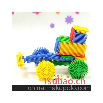 智能软体积木 益智桌面玩具 刺刺塑料积木 创意拼插 塑料积木