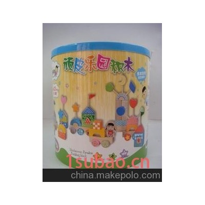 顽皮宝贝-8027-木制玩具-桶装玩具积木