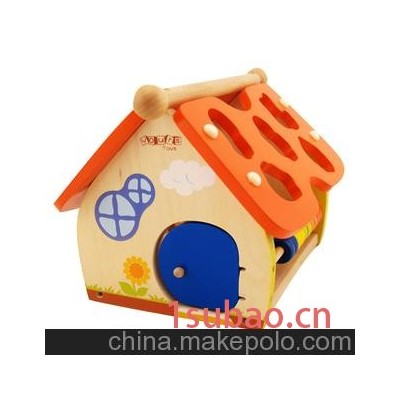 元智 儿童益智玩具 形状\数字\动物积木小屋木质益智认知玩具