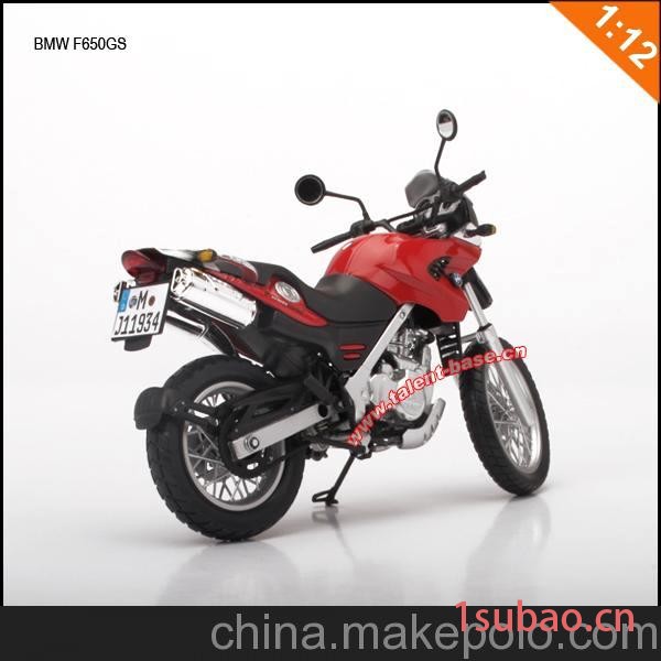 供应奥图美1:12BMW(宝马) F650摩托车(红色)合金车模型玩具