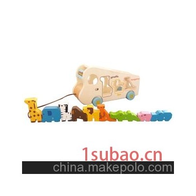 元智玩具 拖拉动物拼图巴士 锻炼宝宝手眼协调力 宝宝玩具1-2岁