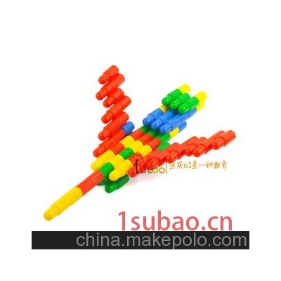阳光城乐园拼装积木 塑料积木 火箭子弹头积木 儿童开发智力批发