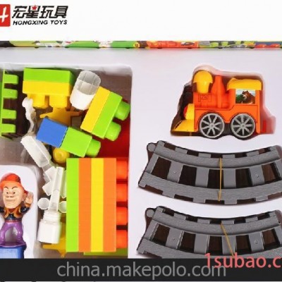 宏星321积木火车 熊出没轨道火车 光头强玩具 熊出没轨道积木火车