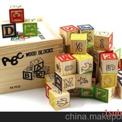 优质48粒冲印积木玩具 批发价销售