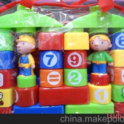 3C认证 宏星动漫卡通工程队 DIY 益智背包拼插塑料积木玩具 703