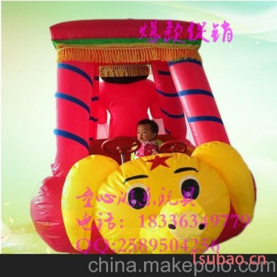 新款充气电瓶车 广场游乐彩灯充气车公园游乐玩具