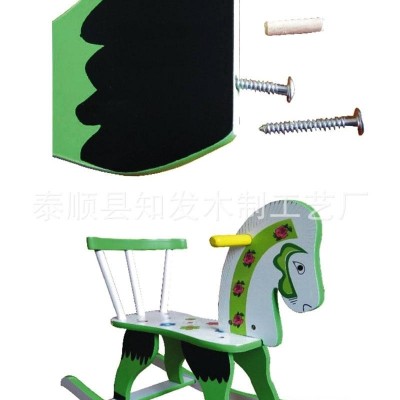 批发木制儿童靠背摇马木马/彩色摇摇马/儿童益智玩具跳跳马摇椅