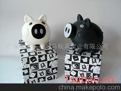 H5934035黑白猪搪塑存储罐(图)-玩具