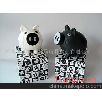 H5934035黑白猪搪塑存储罐(图)-玩具