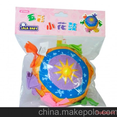 LALABABY 拉拉布书 布五彩小花鼓铃铛球 益智玩具 布玩 手抓球