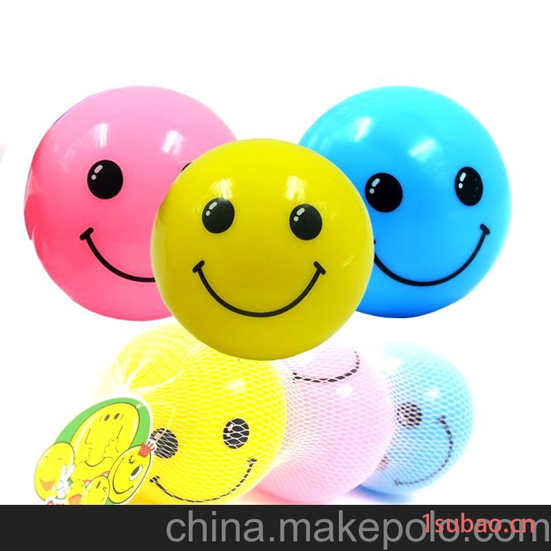 儿童玩具小皮球 笑脸哈哈球波波球 幼儿园专用运动玩具三色三只装图2