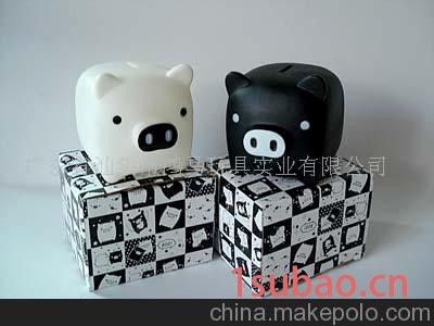 H5934034黑白猪搪塑存储罐(图)-玩具