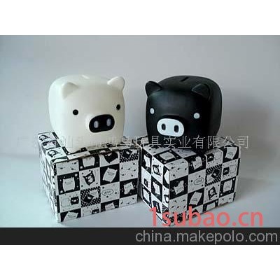 H5934034黑白猪搪塑存储罐(图)-玩具