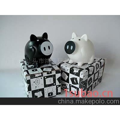 H5934033黑白猪搪塑存储罐(图)-玩具